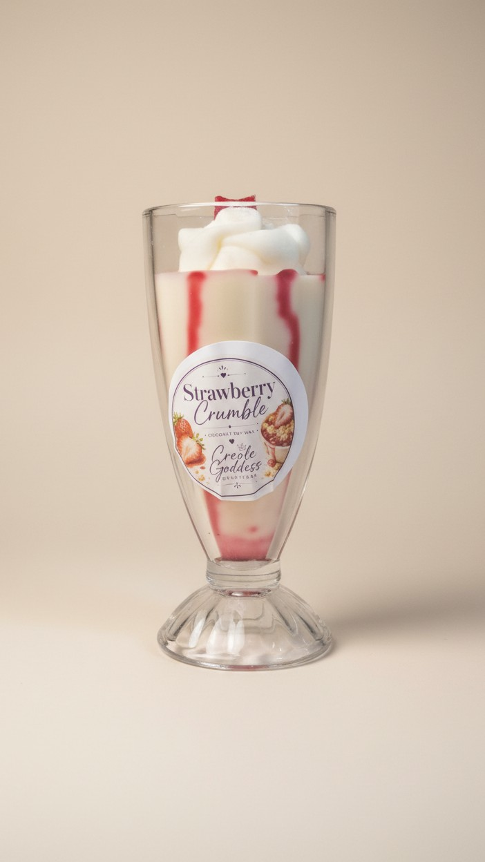 Strawberry Milkshake Candle | Sweet Strawberry Dessert Candle | Coconut Soy Summer Candle